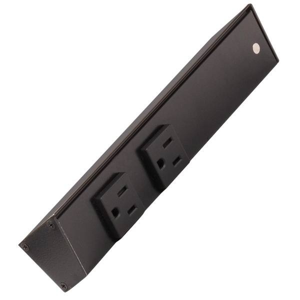 9" 15 amp 120 volt Black Under Cabinet Power Strip